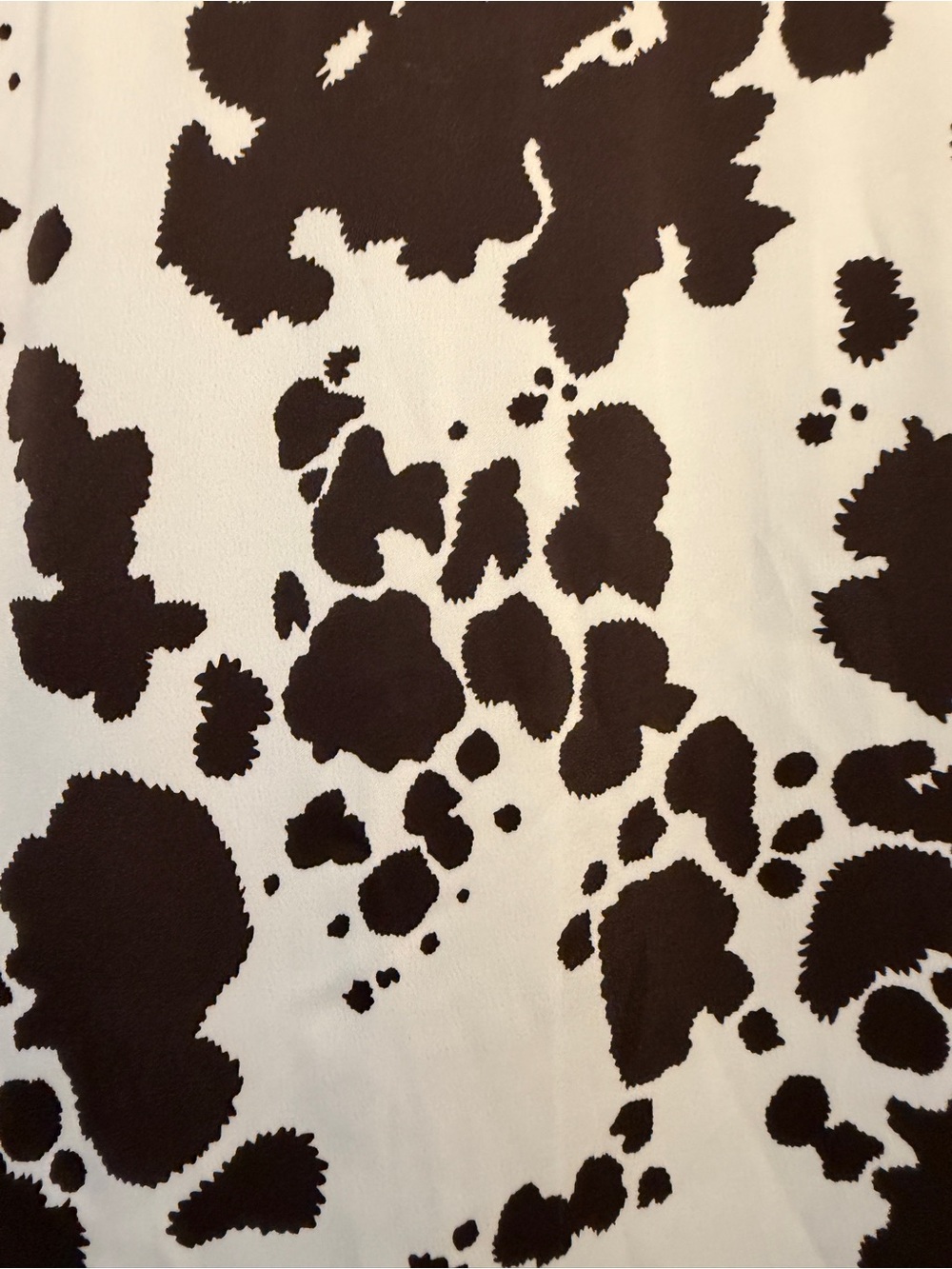Women's silky Cow Print Maxi Skirt - White and Brown - Picture 2 of 7